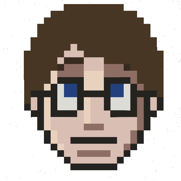 8-bit art of a face